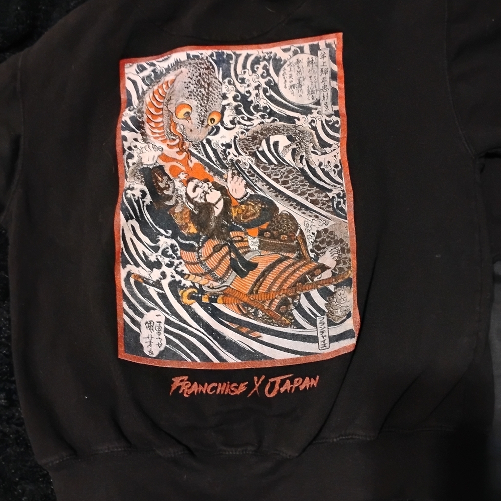 Franchise Black Hoodie with Red Design